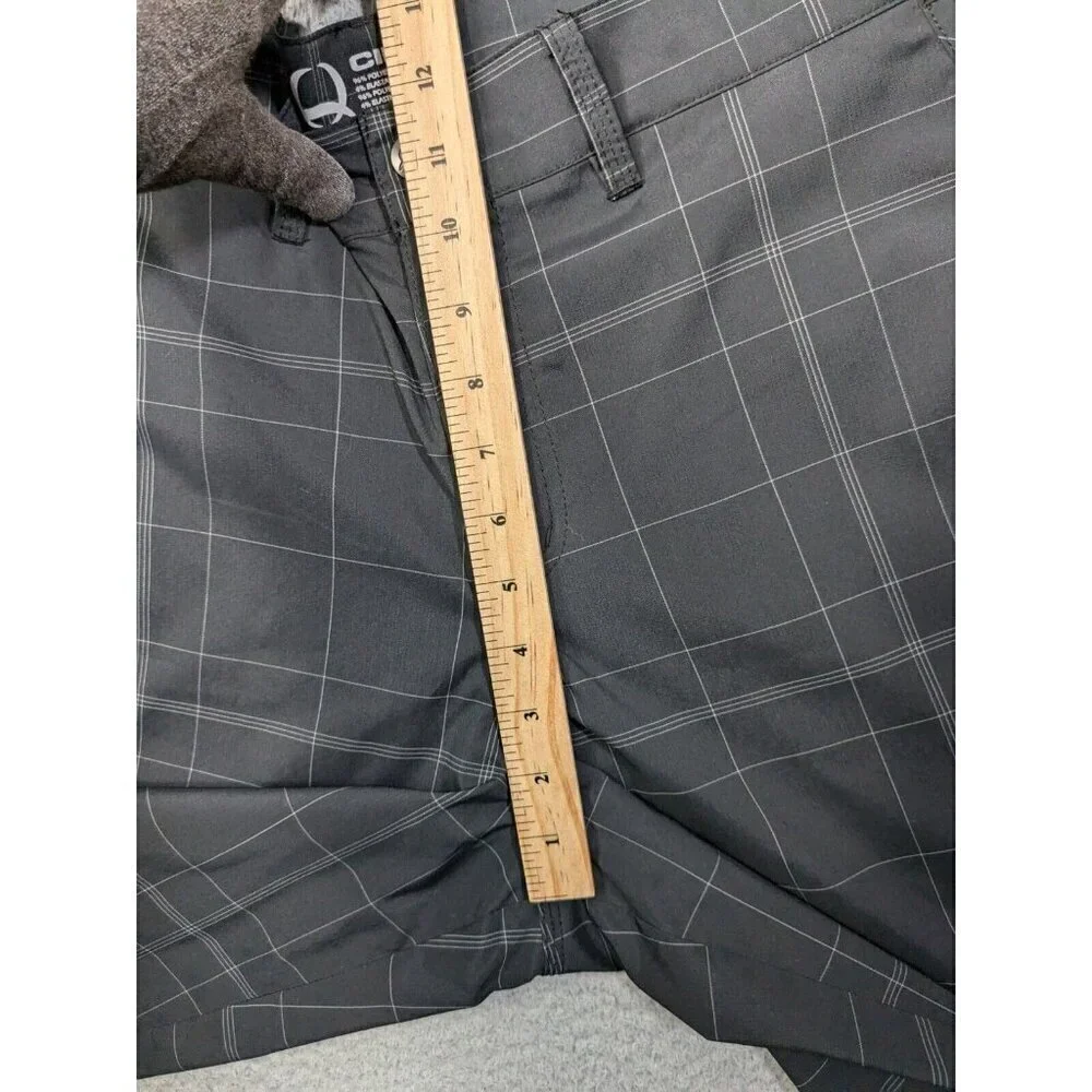 Cinch Shorts Mens 32 Golf Stretch Casual Black Plaid